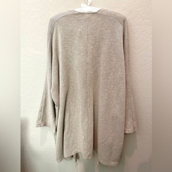 DONNI | Open Front Cardigan Soft Gray Ribbed Knit Drape Sweater NWT | OSFA - Picture 4 of 6